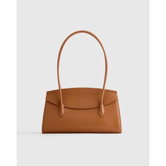 Quince Handbags - NWT Quince Italian Leather Double Strap Shoulder Bag Cognac Brown